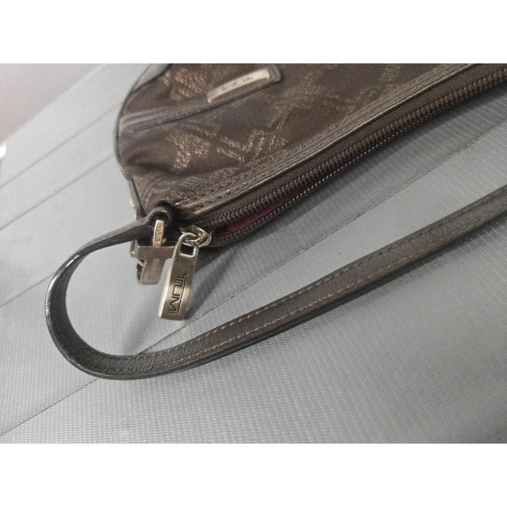 Goku Tumi Accessory Pouch Monogram Logo Plate Canvas Black